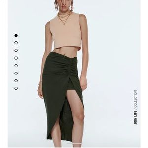 NWT Zara Draped Linen Blend Skirt